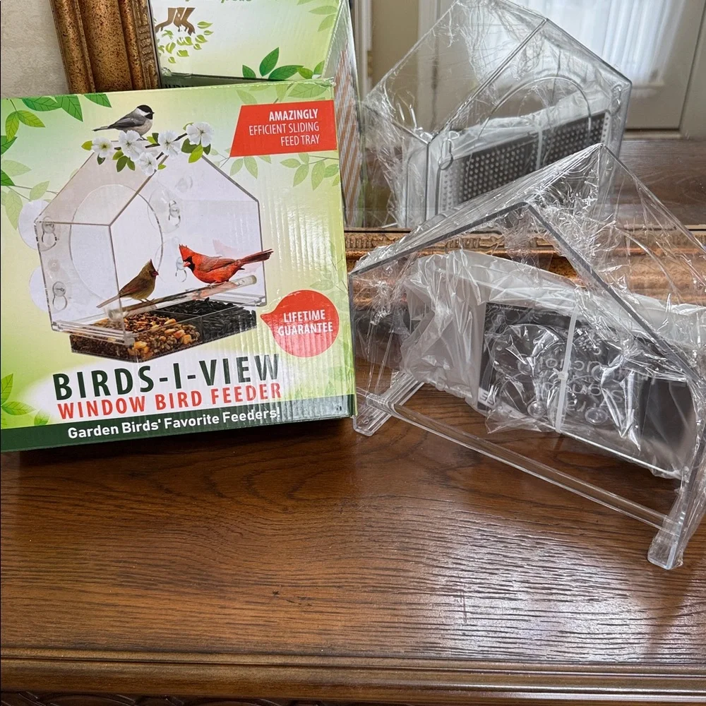 Window Bird Feeder by Nature Anywhere with Sliding Tray. Clear.